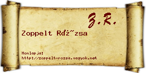 Zoppelt Rózsa névjegykártya